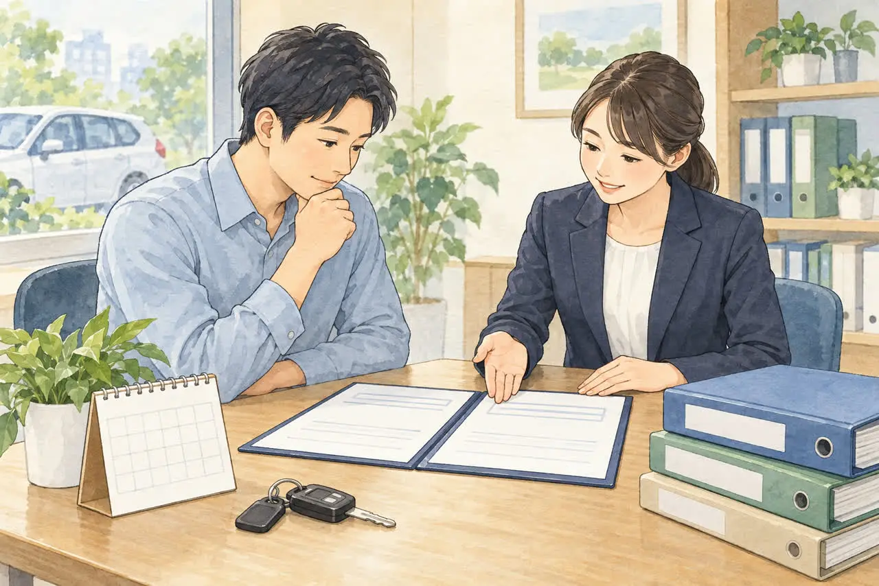 保険の解約と中断証明書を確認するイラスト