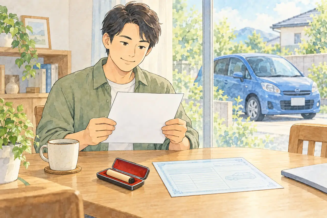 印鑑証明書を確認するイラスト