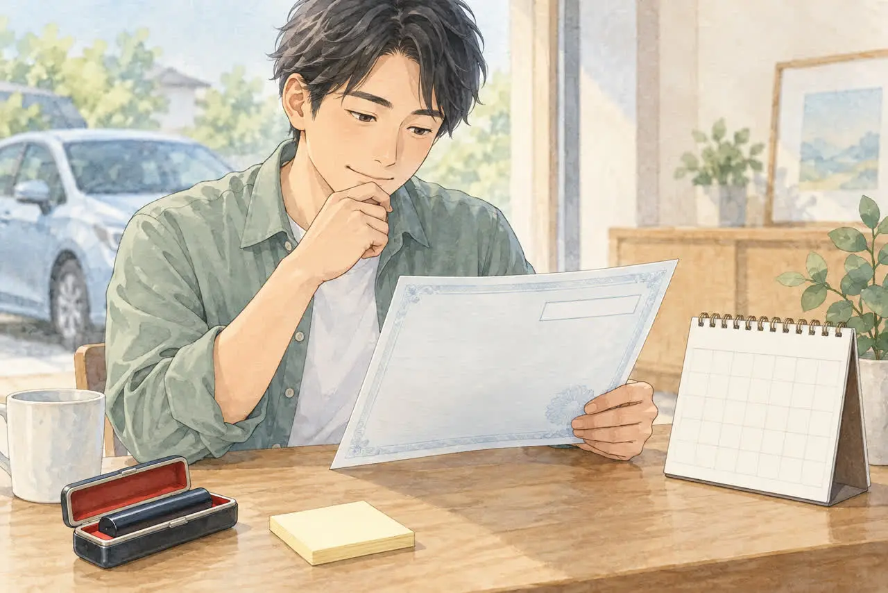 印鑑証明書の発行日を確認するイラスト