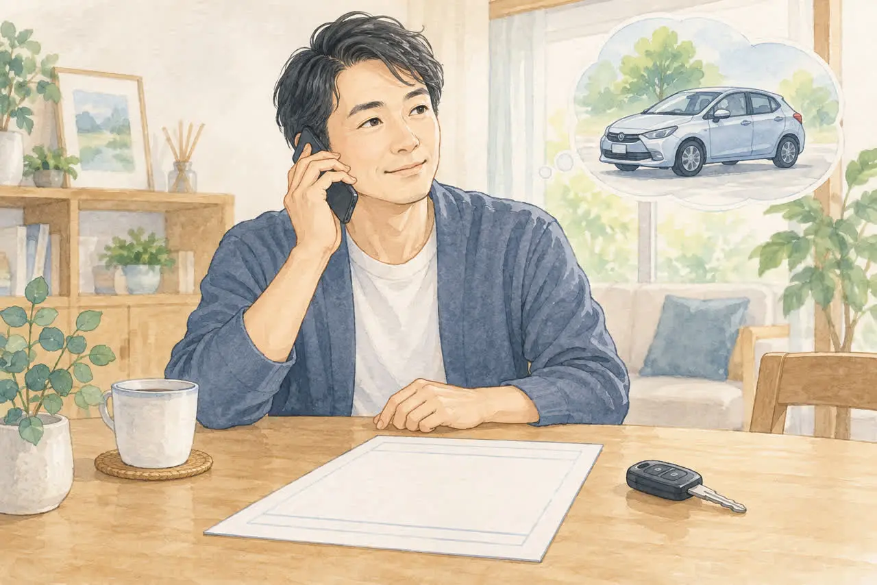 ローン会社に電話で相談するイラスト